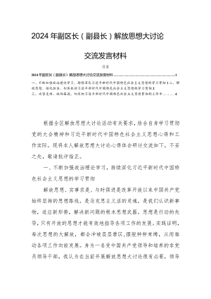 2024年副区长（副县长）解放思想大讨论交流发言材料.docx