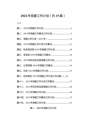 2024年党建工作计划(精选15篇).docx