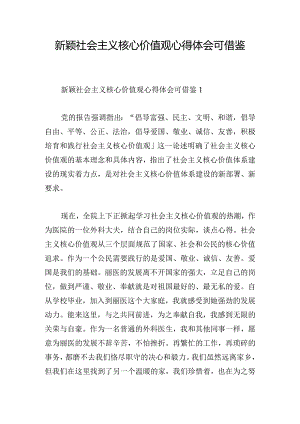 新颖社会主义核心价值观心得体会可借鉴.docx