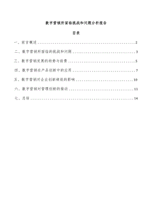 数字营销所面临挑战和问题分析报告.docx