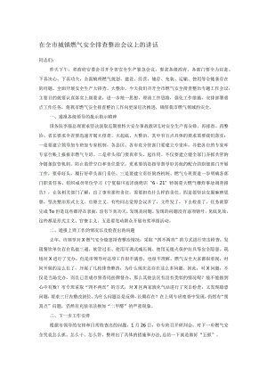 在全市城镇燃气安全排查整治会议上的讲话.docx