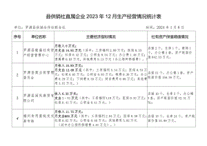 县供销社直属企业2023年12月生产经营情况统计表.docx