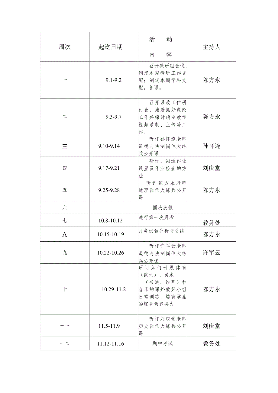 2024—2024学年度第一学期综合教研组工作计划.docx_第3页