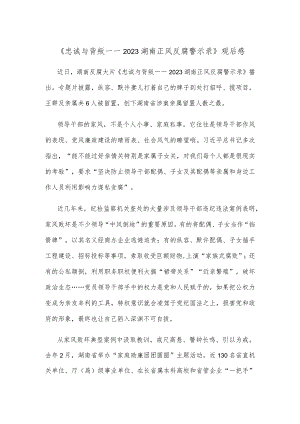 《忠诚与背叛——2023湖南正风反腐警示录》观后感.docx