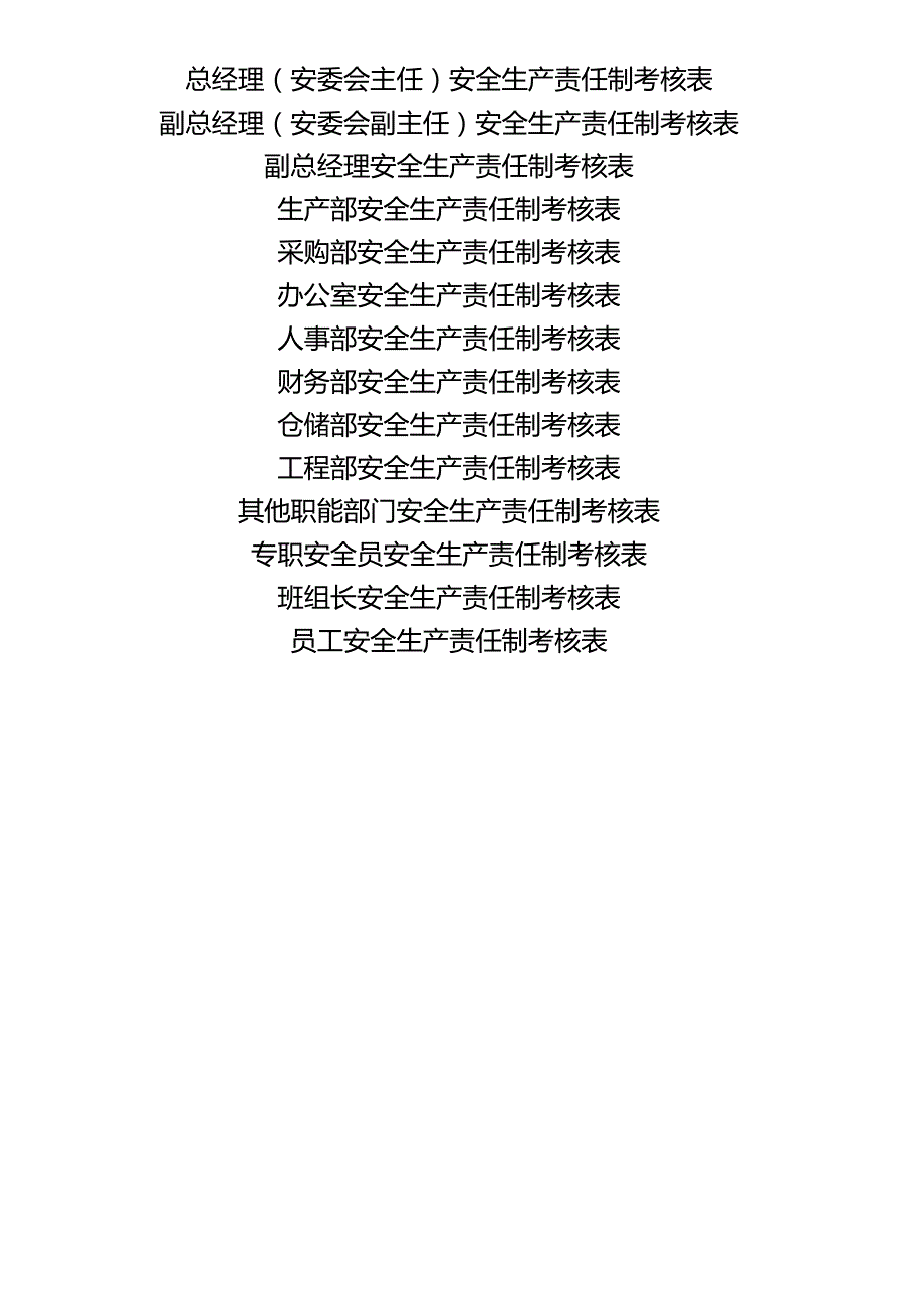 5、全套安全生产责任制考核表.docx_第1页