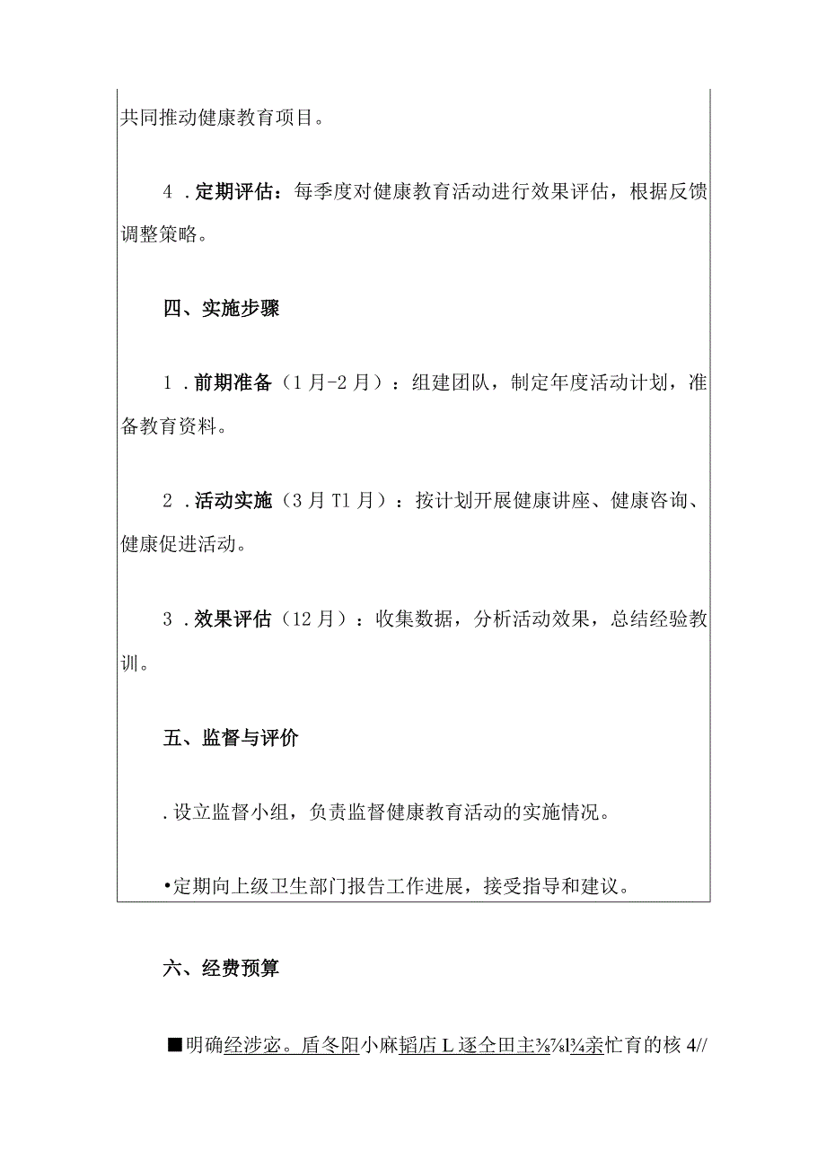 2024年卫生院健康教育与促进工作计划及实施方案（详细版）.docx_第3页