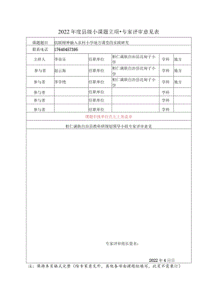 2022年县级小课题立项申请表.docx