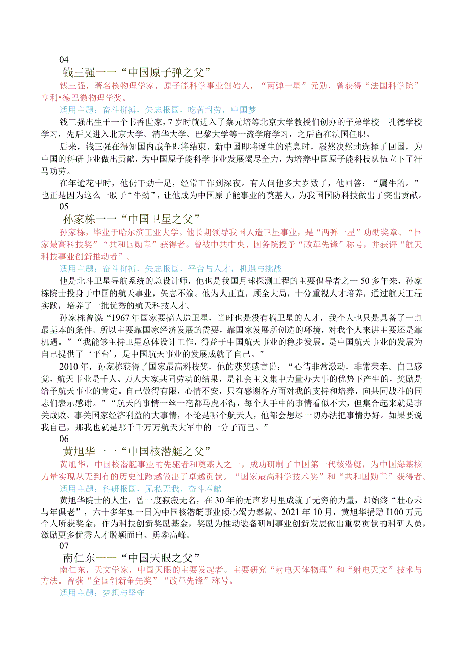 2024满分作文人物素材必背：二十位中国国父+十六组高分人物组合.docx_第2页