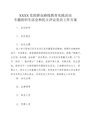 专题组织生活会工作方案.docx