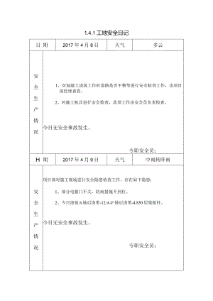 [施工资料]工地安全日记(47).docx