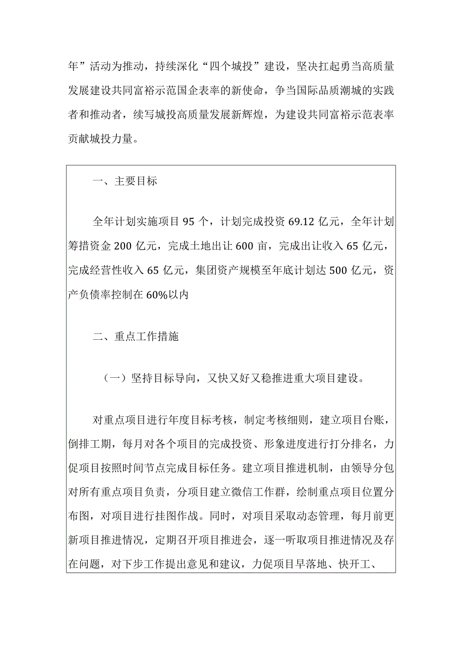 2024城投集团工作计划方案（最新版）.docx_第2页