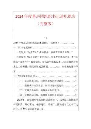 2024年度基层团组织书记述职报告（完整版）.docx