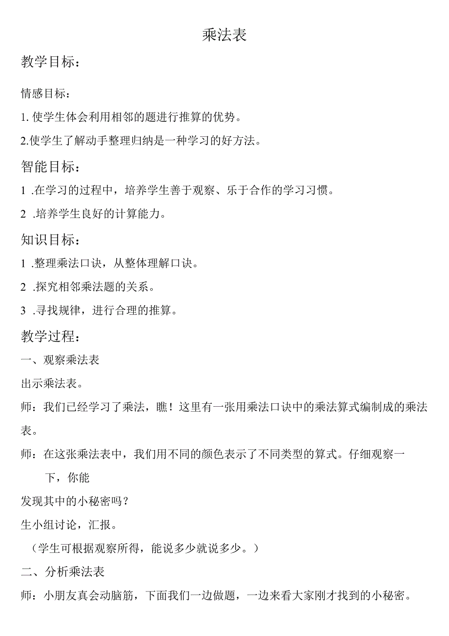 【沪教版六年制】二年级上册5.4乘法表.docx_第1页