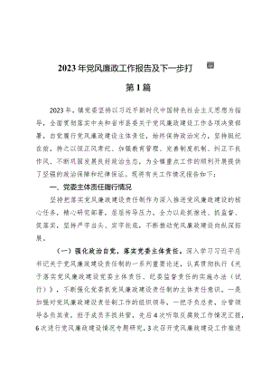 2023年党风廉政工作报告及下一步打算7篇.docx