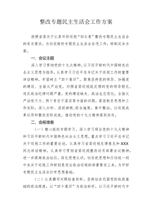 570、整改专题民主生活会工作方案.docx