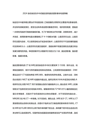 2024急性缺血性卒中的脑实质和脑血管影像学检查策略.docx