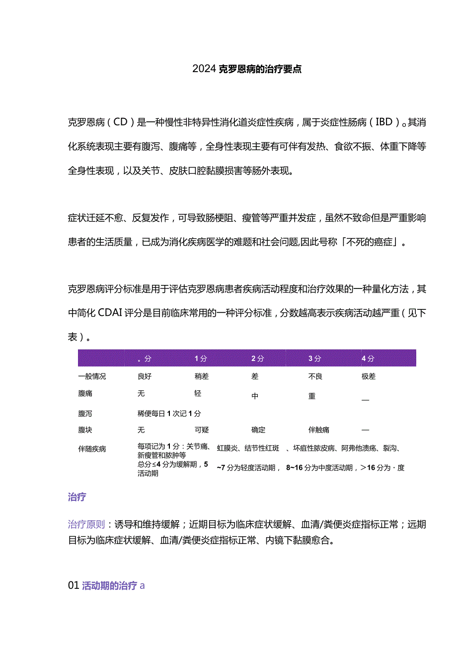 2024克罗恩病的治疗要点.docx_第1页