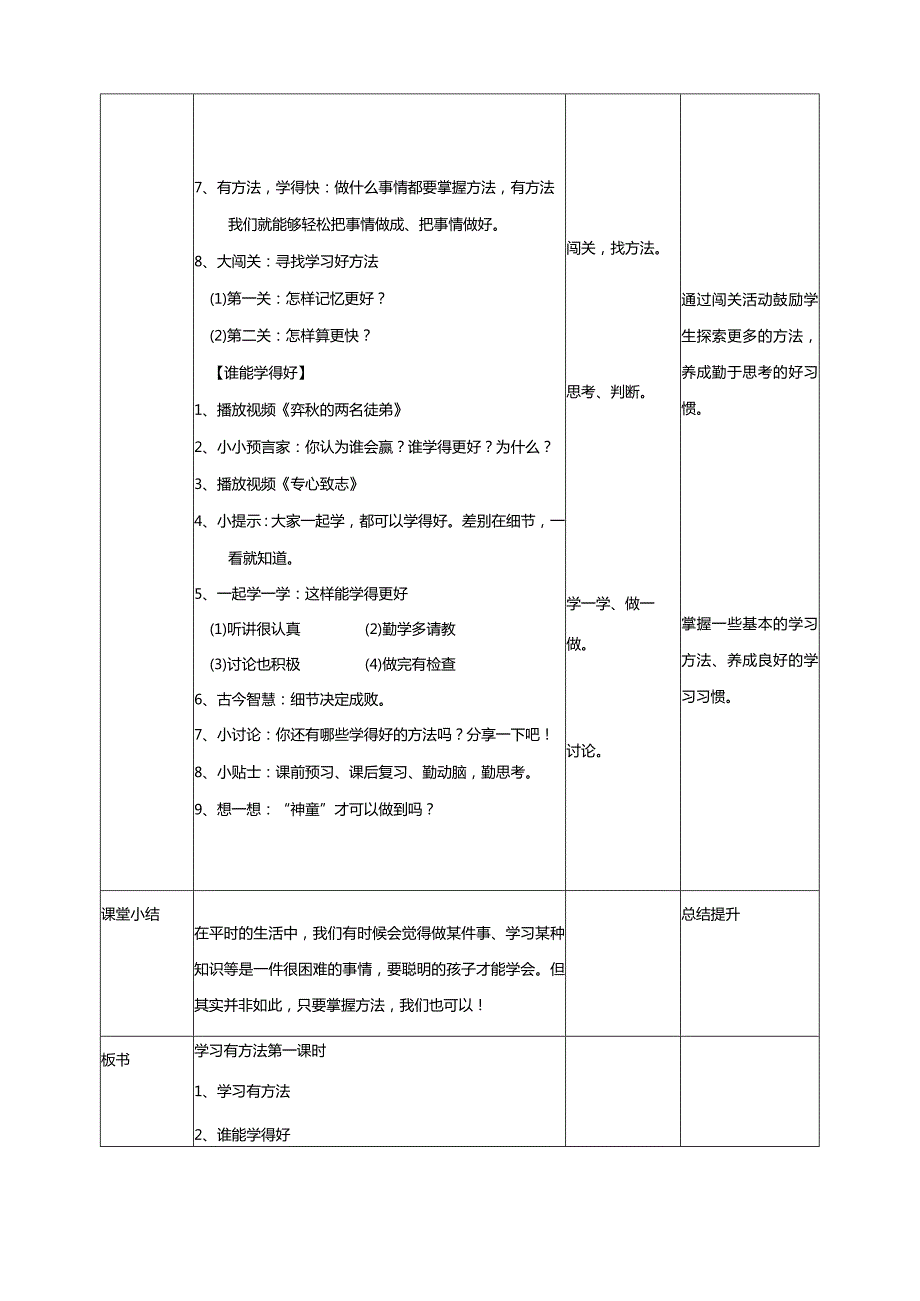 4-14学习有方法第1课时教案部编版道德与法治二年级下册.docx_第2页