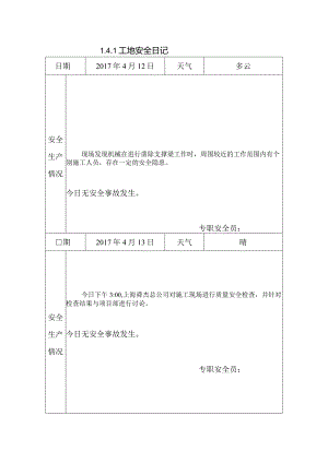 [施工资料]工地安全日记(49).docx