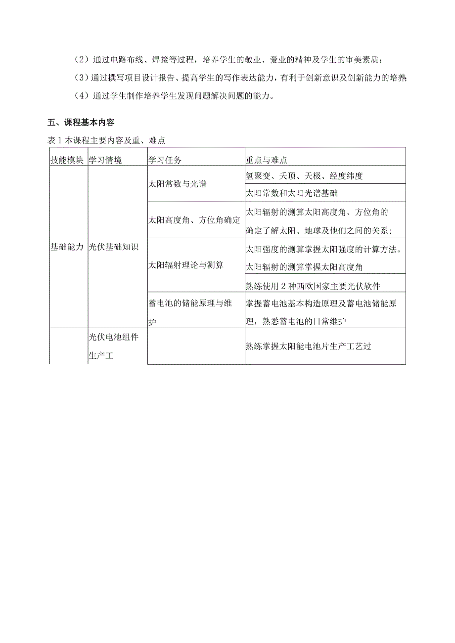 《光伏电站建设与施工技术》课程标准.docx_第3页