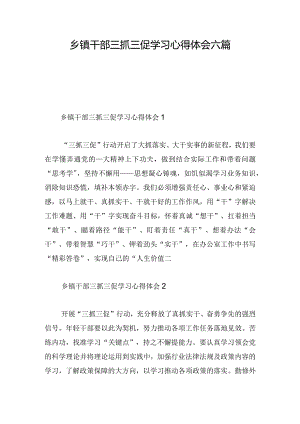 乡镇干部三抓三促学习心得体会六篇.docx