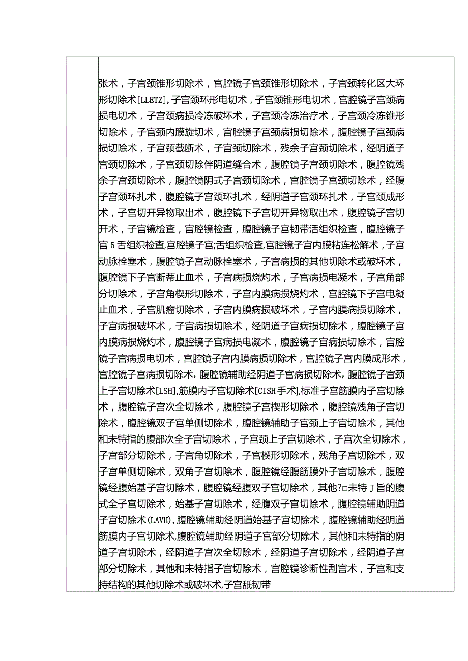 医院妇科诊疗项目及分级医师授权表.docx_第3页