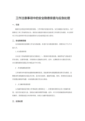 工作注意事项中的安全隐患排查与应急处理.docx