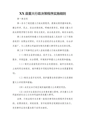 XX县重大行政决策程序实施细则.docx