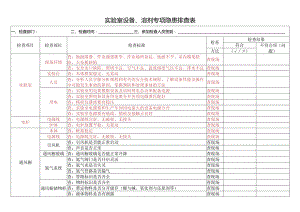 实验室设备、溶剂专项隐患排查表.docx