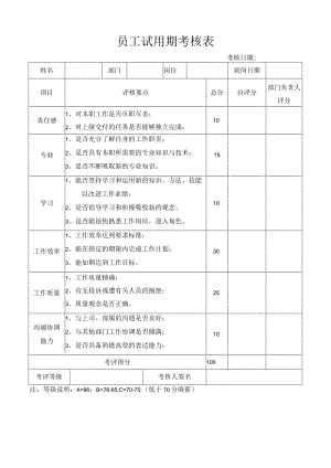 公司员工试用期考核表模板.docx