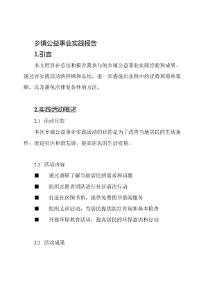 乡镇公益事业实践报告.docx