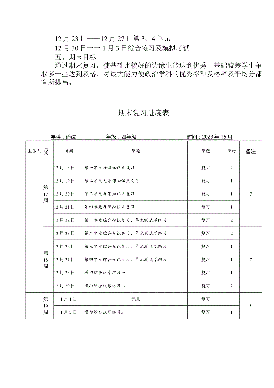 四年级上册道德与法治复习计划.docx_第2页