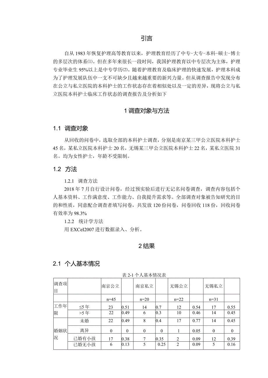 公立与私立医院本科护士临床工作状态的调查分析研究 医学管理专业论文.docx_第3页