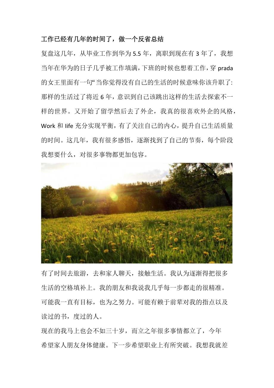 工作已经有几年的时间了做一个反省总结.docx_第1页