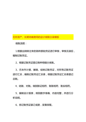 无形资产、长期待摊费用的会计做账分录模板.docx