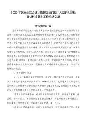 2023年民主生活会统计造假突出问题个人剖析对照检查材料5篇附工作总结2篇.docx