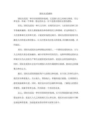 团结友爱感悟.docx