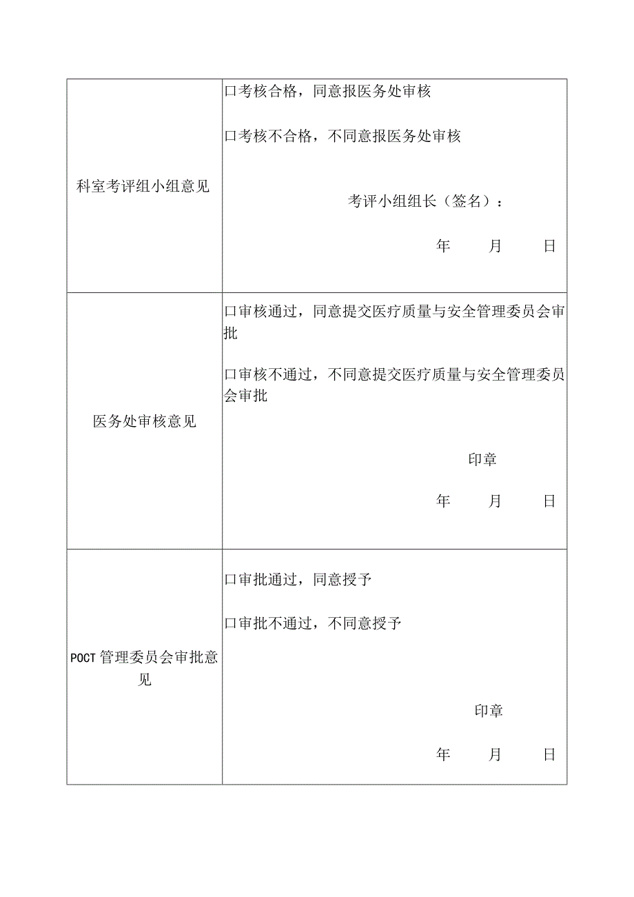 医院POCT人员授权申请与审批表.docx_第2页