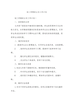 初三学期班主任工作计划.docx