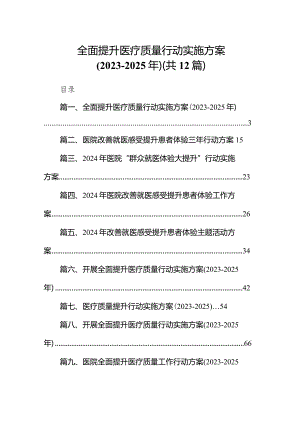 全面提升医疗质量行动实施方案（2023-2025年）（共12篇）.docx