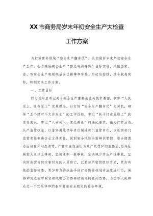 XX市商务局岁末年初安全生产大检查工作方案.docx