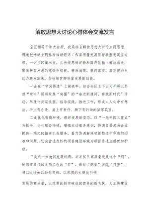 (最新版五篇)解放思想大讨论心得体会交流发言.docx