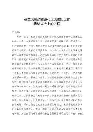 在正风肃纪推进会上的讲话.docx