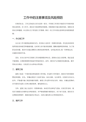 工作中的注意事项及风险预防.docx