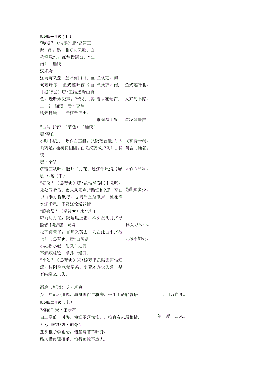 必背142古诗(a4打印版).docx_第1页