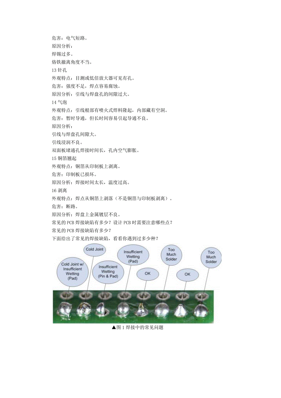 16种PCB焊接缺陷和危害与设计PCB时注意点.docx_第3页