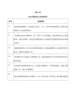 XX公司企业主要负责人应急处置卡（2024年）.docx