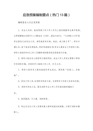 应急预案编制要点（热门13篇）.docx