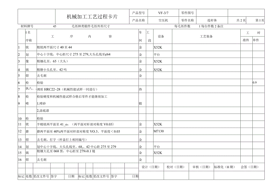 平切口连杆l零件机械加工工序卡片和工艺过程卡合集.docx_第1页