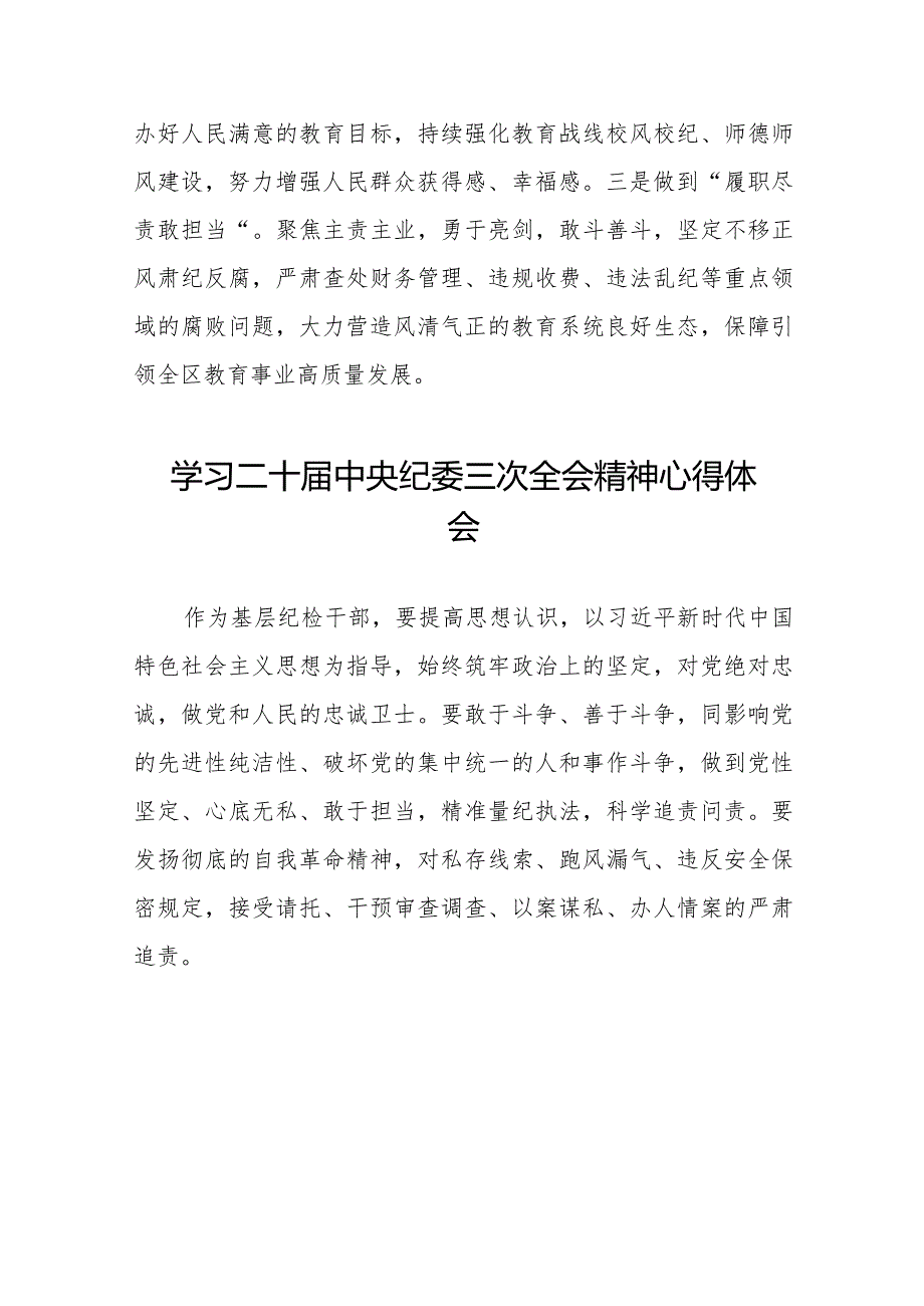 关于二十届中央纪委三次全会精神的心得体会简短发言十九篇.docx_第2页